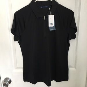 NWT Black Annika Cutter and Buck Golf Polo